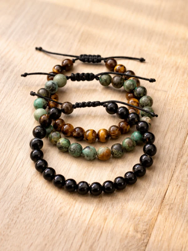 Set de pulseras para hombre – fuerza y equilibrio